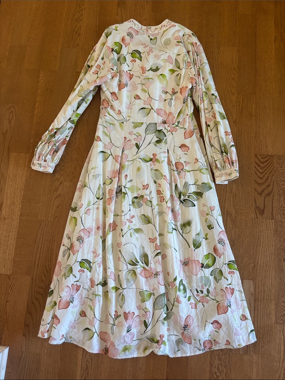 NWOT Caroline Constas S Linen
Floral Dress Button-up Lace
Crochet Trim Bell - Picture 6 of 6